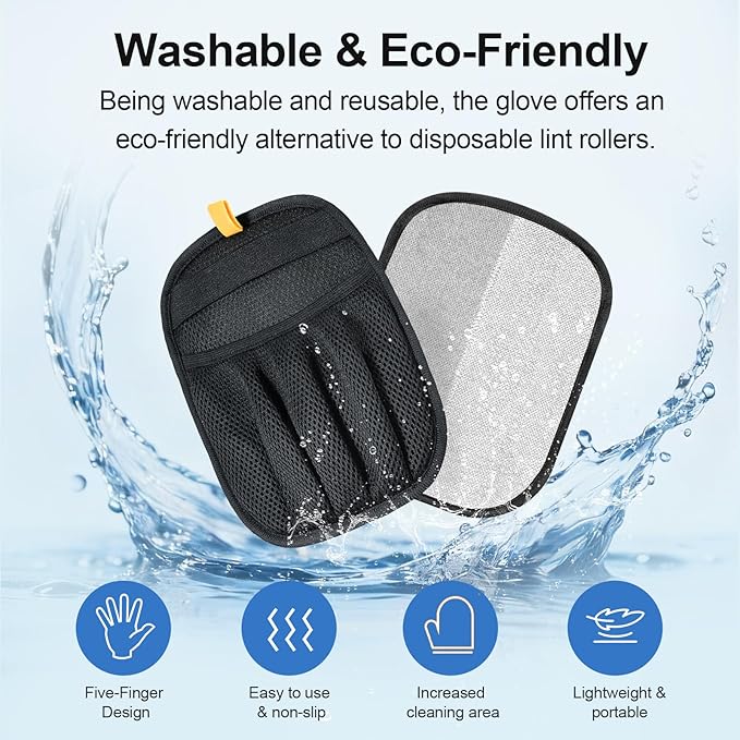 Pet Hair Removal Glove for Cats & Dogs, Upgraded Five-Finger Electrostatic Pet Hair Glove, Reusable Magic Brush Pet Hair Remover Tool for Laundry, Couch, Carpet, Car Seat