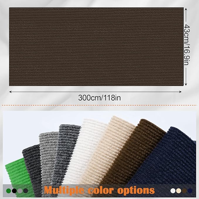 Cat Scratch Furniture Protector - 118" x 17" Trimmable Self-Adhesive Cats Claws Scratch Pads, DIY Cat Climbing Couch Protector for Scratch Post Cat Tree Replacement Indoor (Brown)