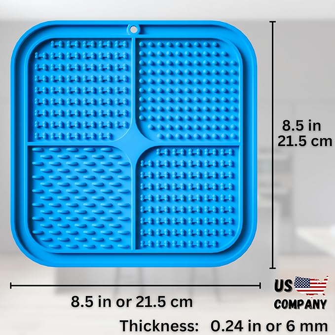 Dog Lick Mat - 2 Pack Slow Feeder for Dogs & Cats to Keep Them Busy Ideal for Grooming & Bathing - Anxiety Relief & Calming