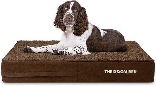The Dog’s Bed Orthopedic Memory Foam Dog Bed Mattress, Plush Fabric, Brown Plush, L, 6-Inch