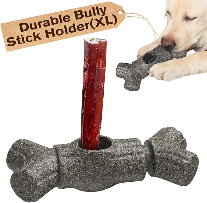 KADTC 2 in 1 Extra-Large Size Durable Dog Bully Stick Holder and Indestructible Chew Toy for Medium/Large Aggressive Chewers Breed Dogs