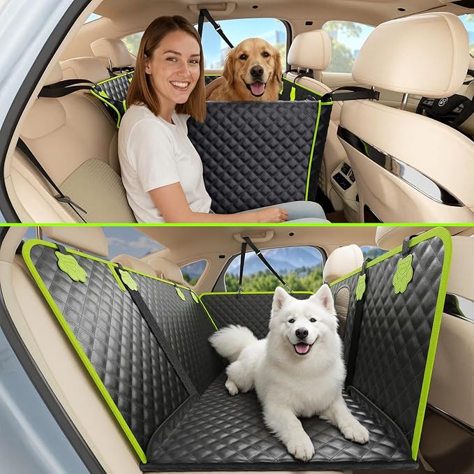 2-in-1 Dog Car Seat Cover for Back Seat, Transform to Passenger Mode - Dog Car Seat, Waterproof, Scratch-resistant, Support to 330lbs, for Outdoor Activities, Travel, to the Vet, for Cars/SUV/Truck