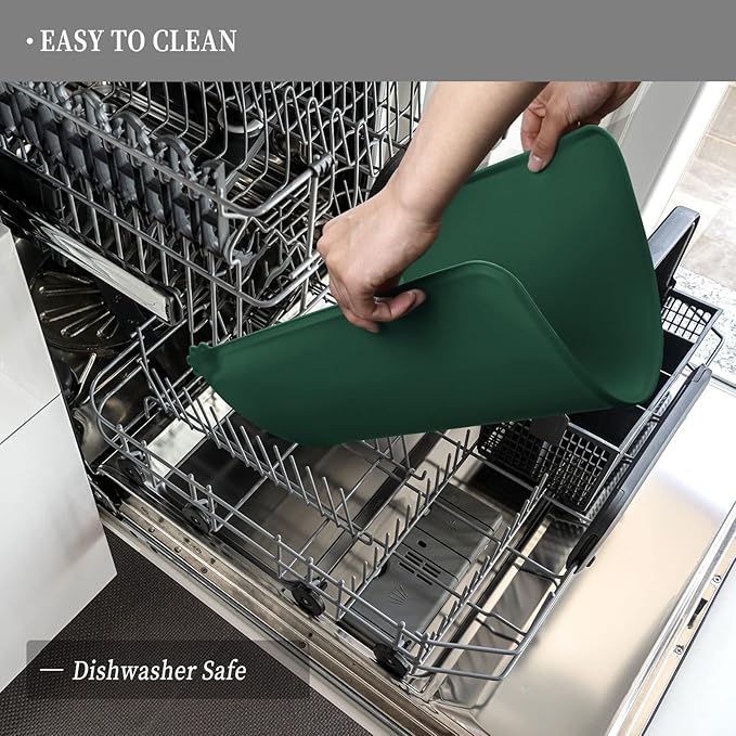 Waterproof Pet Feeding Mat with High Raised Edges, Heavier and Thicker Placemats for Cat Dog Water Bowl with BPA Free, Dogs Cats Food Mats for Messy Drinkers to Prevent Spill and Protect Floors