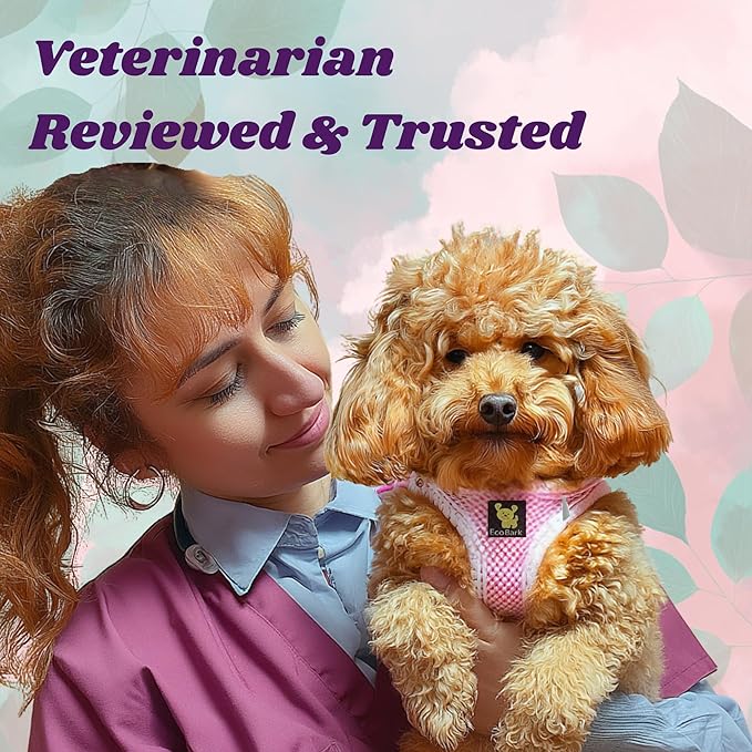 EcoBark Baby Pink Step in Dog Harness - Step in Mesh Dog Harnesses - Safe & Secure Wrap Around Body Halter Vest