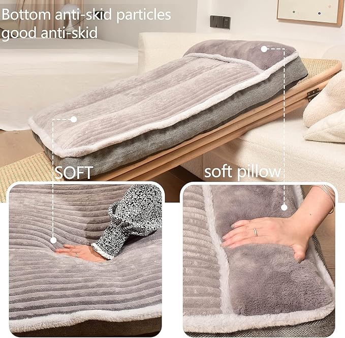 Dog Bed for Large Dogs, Dog Mattress with Pillow for Crate Kennel, Sofa pet Bed, Super Soft pet Bed for Medium, Jumbo, Small Dogs Breeds Grey, Medium:(30?쓝20 x3)
