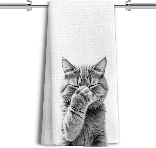 Cat Gifts Kitchen Towels，Cat Gifts for Women Men Decor Accessories Hand Towels for Bathroom，Cute Funny Bathroom Hand Towels,16x24 Inch