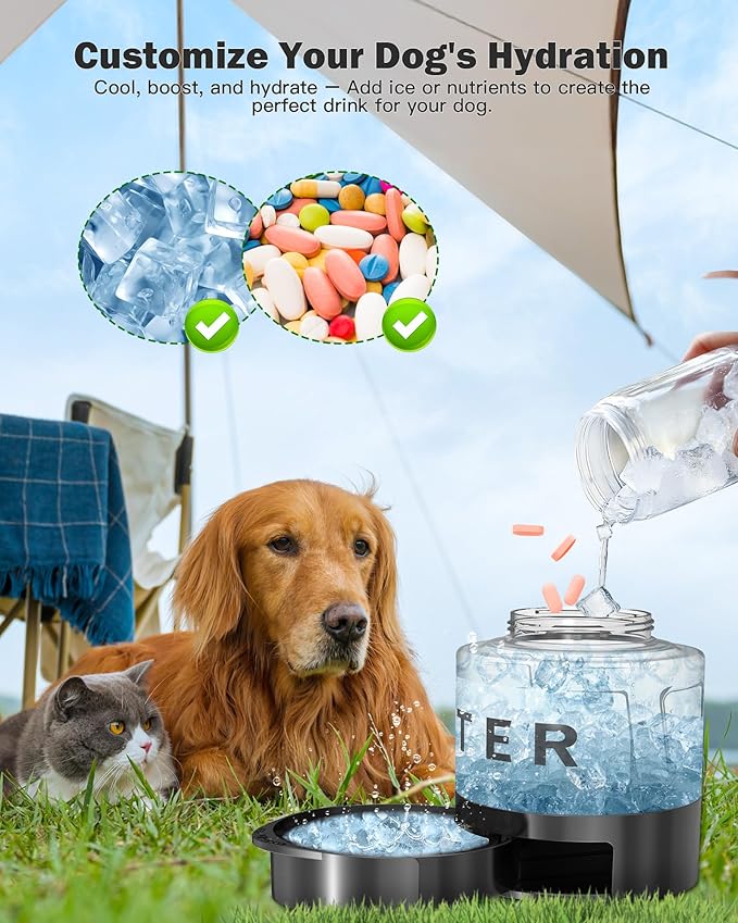Dog Water Bottle Travel Bowl - 56oz Large Portable Dog Water Bowls Dispenser for Camping Essentials Hiking Traveling Beach Car Accessories, Leak Proof Pet Drinking Bottle Jug Bowls Dispenser