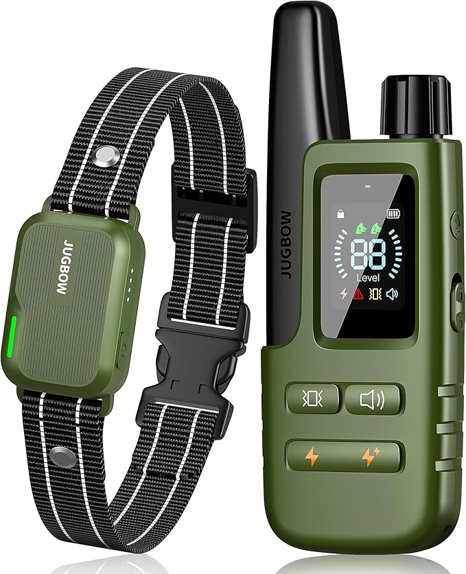 Jugbow Dog Shock Collar - 4200FT Dog Training Collar with Remote Innovative IPX7 Waterproof with 4 Training Modes, Rechargeable E-Collar for All Breeds