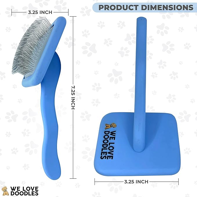 We Love Doodles Slicker Brush Bundle - Large and Mini Slicker Brush Kit for Dogs & Puppies - Grooming Brush for Medium & Long Hair - Made in USA