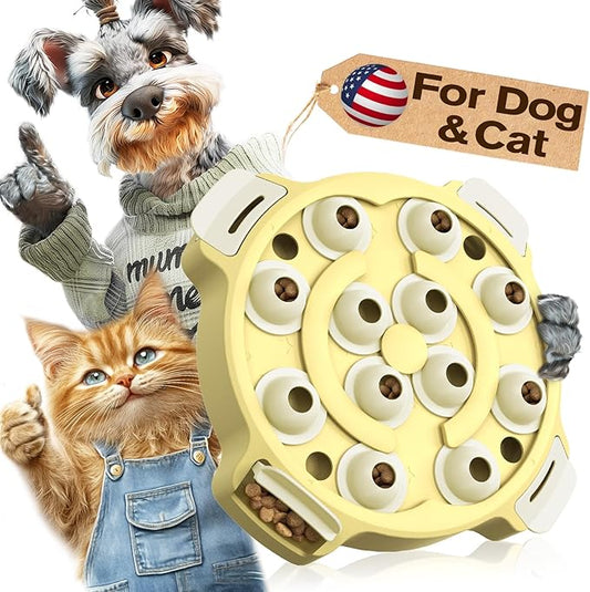 KADTC 2 Levels of Step-by-Step Challenge,Large Size,Beginner to Advanced Cat Puzzle Toy,U.S. Brand & Design Kitten Mental Stimulation Toy for Cats Indoor Treat Puzzles Feeder Food Slow Dispenser