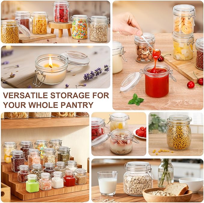 6 Pack Spice Jars, 4 oz Glass Containers with Airtight Lids, Small Herb Jars with Labels for Kitchen Storage