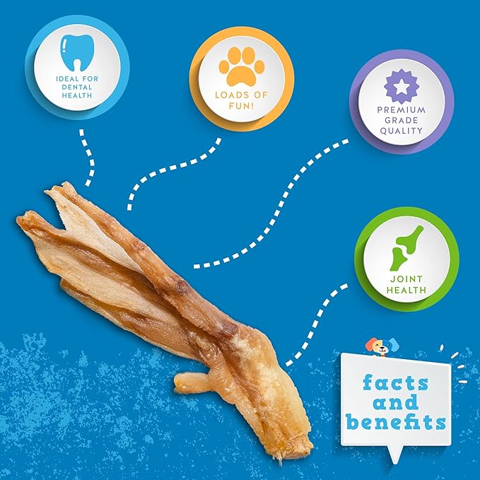 Jack&Pup Duck Feet for Dogs – All Natural Dog Chews, Single Ingredient Dehydrated Duck Feet Dog Treats – Great for Small & Medium Dogs (30 Count) Great Alternative to Chicken Feet and Pig Ears