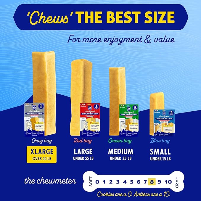 Himalayan Dog Chew Original Yak Cheese Chew, Chicken, 1 X-Large Stick, 5.3 oz, Gluten Free, Healthy Treats, Grain & Lactose Free 100% Natural, Long Lasting for Dogs Over 55 lbs
