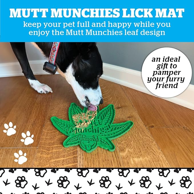 BigMouth Inc Mutt Munchies Lick Mat - Funny Dog Lick Mat - Silicone Pet Licking Toys - Licking Treats Pad - Cute Doggy, Cat Gift