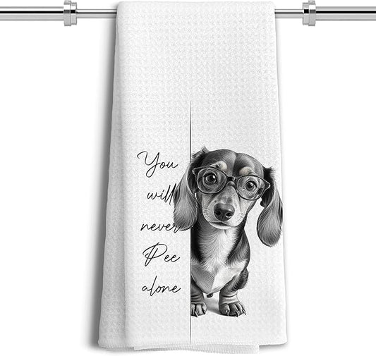 Dachshund Gifts Kitchen Towels ，Dachshund Gifts for Women Men Decor Accessories Hand Towels for Bathroom，Funny Dog Bathroom Hand Towels，16x24 Inch
