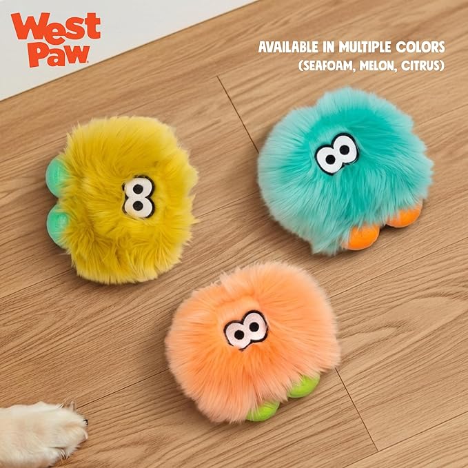 WEST PAW Rowdies Rolf Durable Plush Dog Toy with HardyTex Reinforced Seams Engaging Squeaker with Soft Cuddly Exterior Hand Sewn and Finished in Bozeman Montana for Dogs - Melon