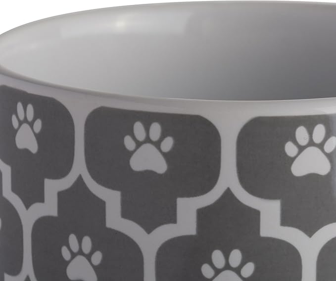 Bone Dry Lattice Collection Pet Bowl & Canister, Treat Canister, 4x6.5, Gray (Pack of 6)