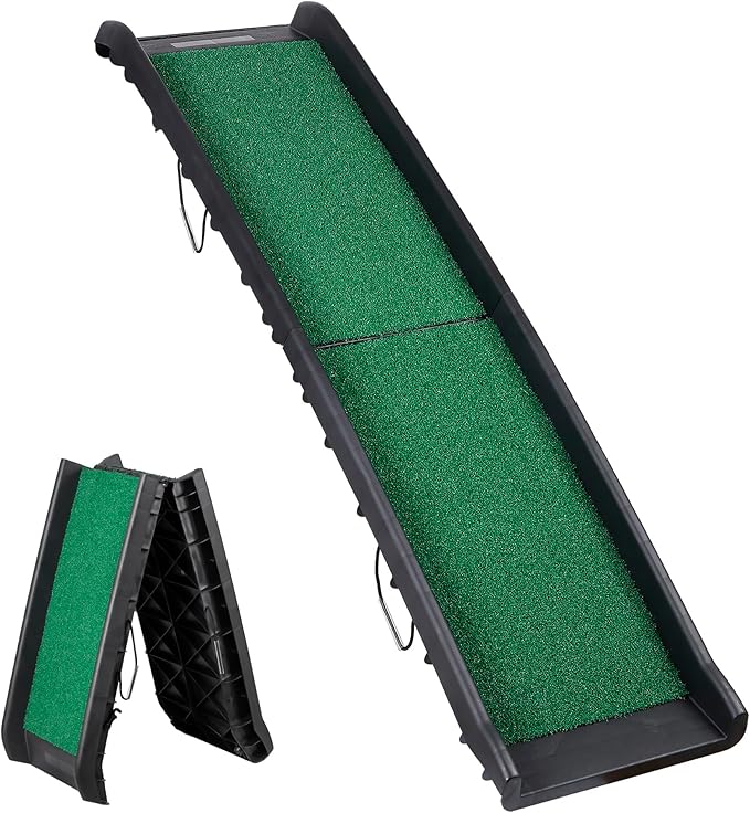 ZENY Portable Folding Dog Ramps for SUV, Truck, Car Ramp Stairs Step Ladder for Pet, Non-Slip Pet Ramp with Raised Siderails