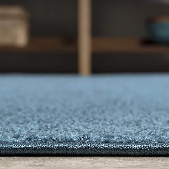 JONATHAN Y Haze Solid Low-Pile Turquoise 5' Round Indoor Area Rug, Coastal,Bohemian,Minimalist,Classic, Easy-Cleaning for Living Room,Bedroom,Kitchen,Pet Friendly,Non-Shedding (SEU100H-5R)