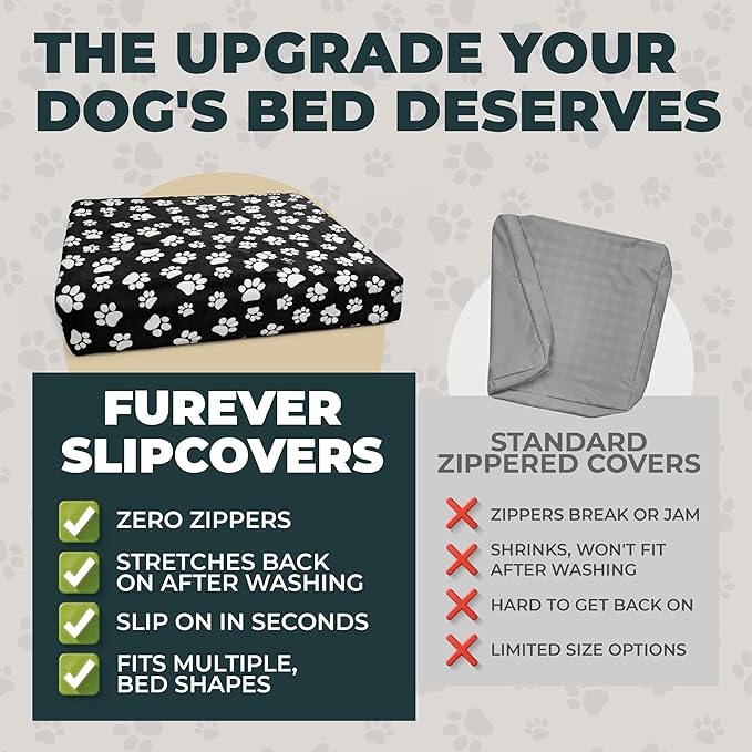 DUKE&LEFTY PetBed Slipcover-USA Company-Stretch Soft Petbed Cover-Universal-Easy to Remove (Zipper Free)-Navy/Large