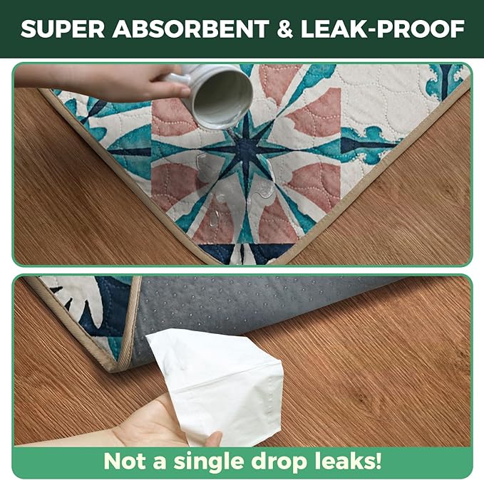 FXW Washable Pee Pads for Dogs, Puppy Pads with Super Absorbent, Specifically Designed for FXW Rollick/Homeplus 24inch 6 Panels Dog Playpen, 39" x 63" Rectangle, Tie-Dye Beige, 1 Pack