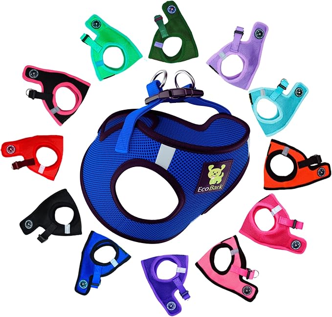 EcoBark Step in Dog Harness Reflective Soft Ultra Padded Mesh Dog Harnesses for XXS, XS, Small, and Medium Dogs Eco-Friendly Comfort Secure Halter No Pull Adjustable Pet Vest