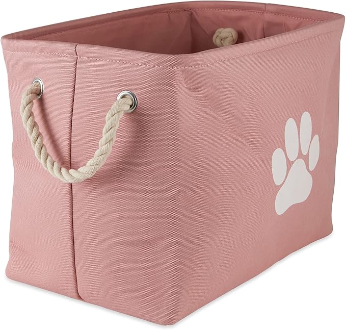 Bone Dry Pet Storage Collection Collapsible Bin, Rose, Medium Rectangle