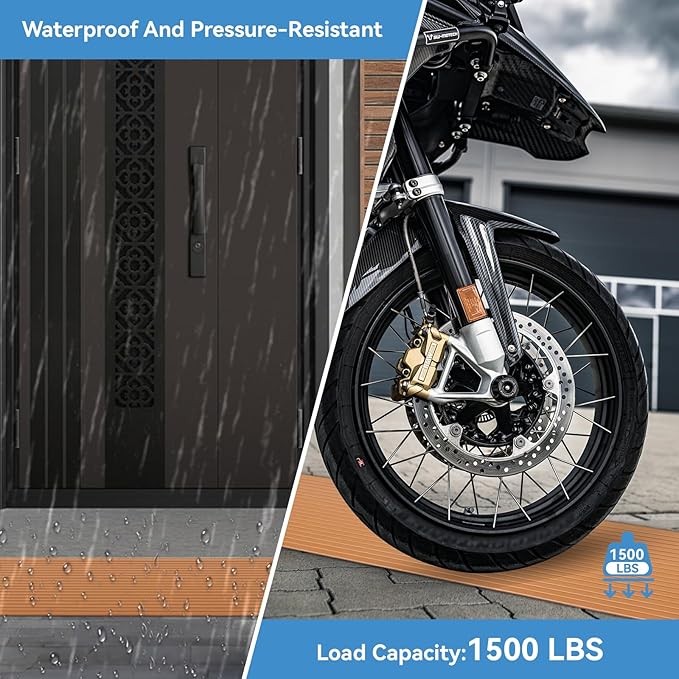 Threshold Ramps for Doorways 40'' L Floor Transition Strip Self-Adhesive 4/5" Rise Ramps for Wheelchairs for Home, Door Threshold for Home (Brown)