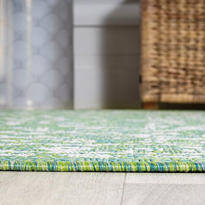 JONATHAN Y Boho Medallion Indoor Outdoor Runner Rug 2X10 Cream/Green, Malta Textured Weave for Backyard, Patio, Porch, Easy-Cleaning, High Traffic, Pet-Friendly, Non-Shedding (SMB104F-210)