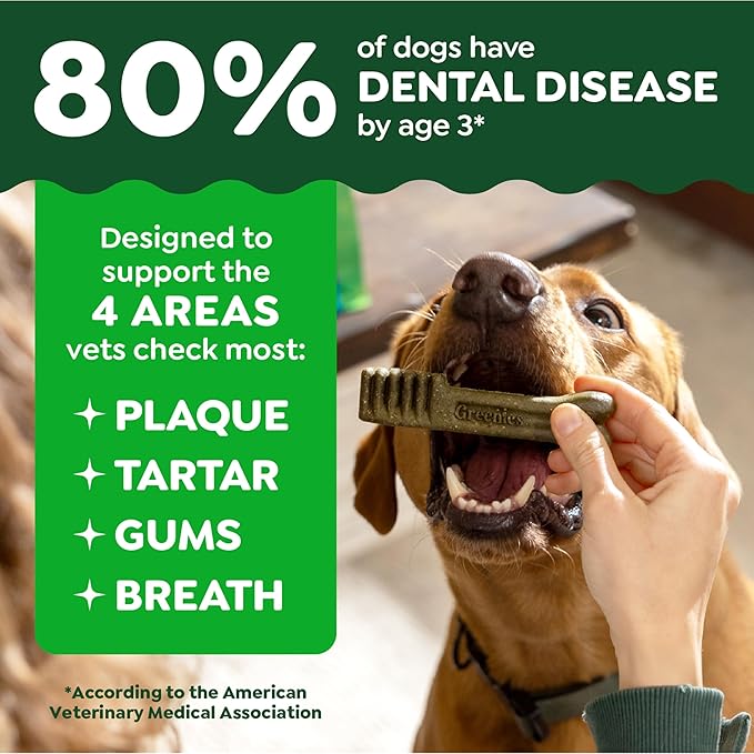 Greenies Veterinarian-Recommended Adult Natural Dental Dog Treats Large Size, Dog Dental Chews, Original Flavor, 12 oz. Pack, 8 Count