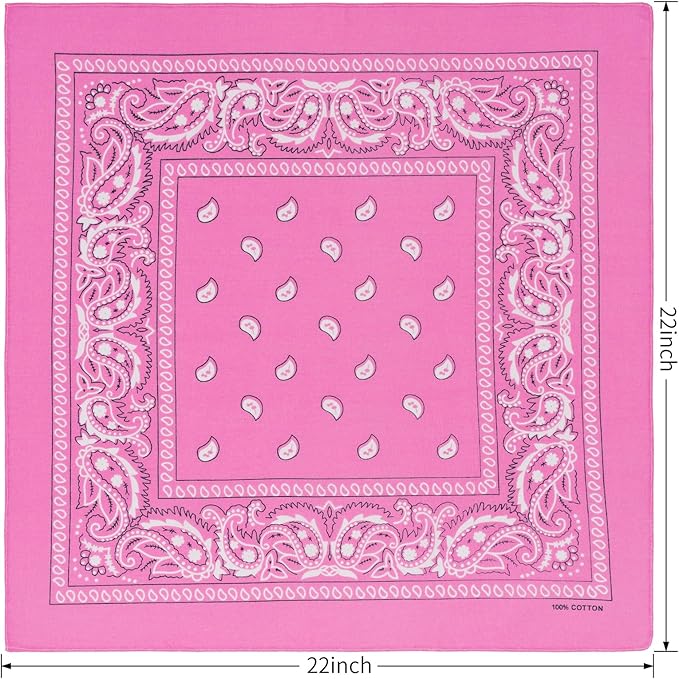 combocube 12 Pack(one Dozen) Multi-Purpose Cotton Paisley Cowboy Bandanas Headband for Men and Women