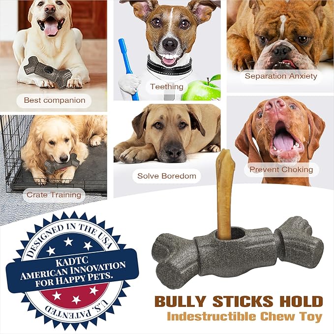 KADTC 2 in 1 Extra-Large Size Durable Dog Bully Stick Holder and Indestructible Chew Toy for Medium/Large Aggressive Chewers Breed Dogs