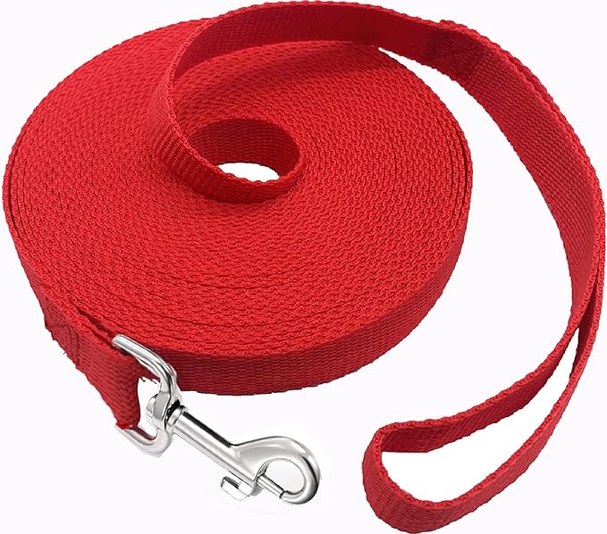 SALO Nylon Training Dog Leash for Small Medium Large Dogs, 3/4 Inch Wide, 20ft 30ft 40ft 50ft Long Leash Dog/Puppy Lead for Obedience Recall Training, Camping, or Backyard