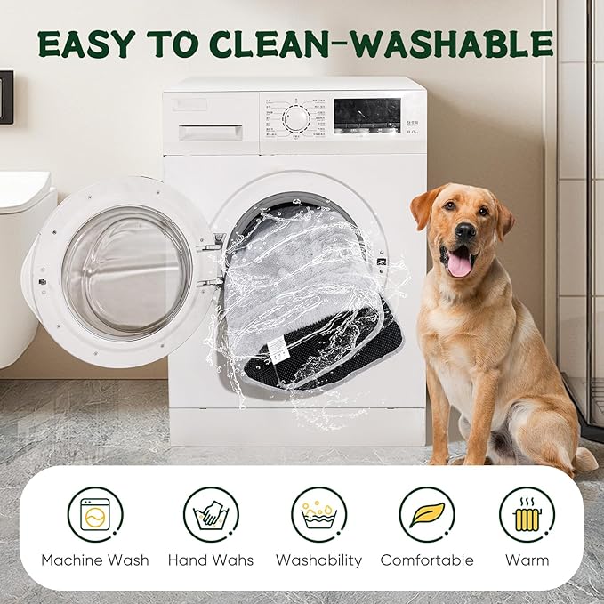 Washable Dog Bed for Crate, Ultra Soft Plush Dog Crate Pad for Medium to Large Dogs, Non Slip Cushion for Metal Crates, Indoor or Travel, 36 x 23 Inch, Gray