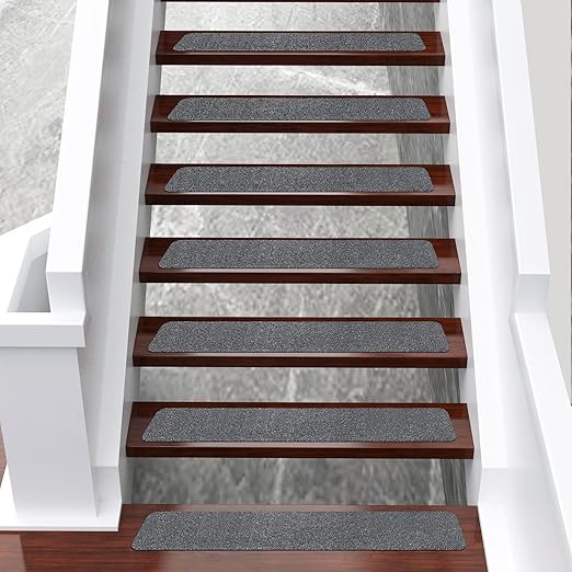 Qingluan Non-Slip Carpet Stair Treads, 10 Count, 32" x 4", Non-Skid Self Adhesive Tape for Indoor & Outdoor Steps, Staircases, Safety for Kids, Elders and Pets
