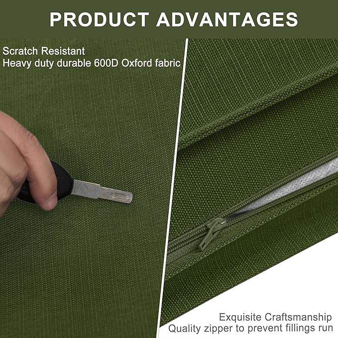 Dog Bed Covers Replacement Washable, Waterproof Dog Bed Cover with Zipper, 36Lx27Wx3H inch Durable Oxford Pet Bed Cover for Outdoor/Indoor Use, Cover Only, Army Green