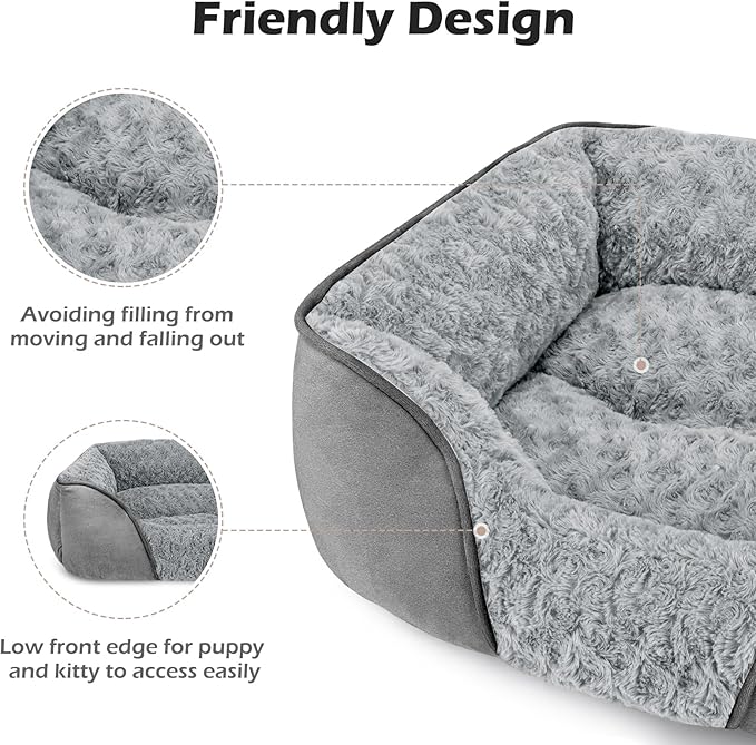 INVENHO X-Large Dog Bed Rectangle Washable Orthopedic Soft Calming Sleeping Durable Pet Cuddler with Anti-Slip Bottom
