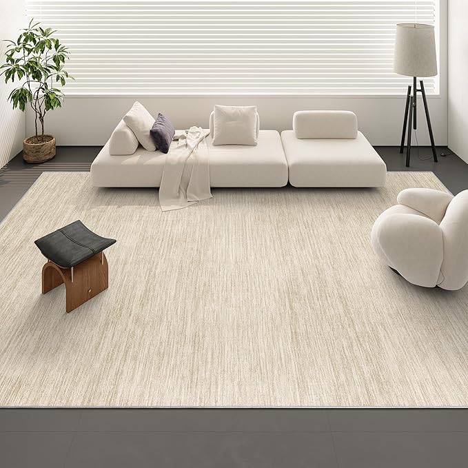 Valenrug Washable Rugs 6x9 - Non Slip 6x9 Area Rugs for Living Room, Stain Resistant Area Rugs for Bedroom, Foldable Machine Washable Area Rug(6'x9', Beige)