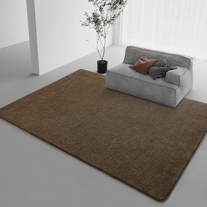 DweIke 4x6 Light Brown Area Rugs for Bedroom, Super Soft Living Room Rug, Thickened Memory-Foam Throw Carpet, Non-Slip and Washable Carpets for Kids Boys Girls Room Dorm Nursery Home Decor