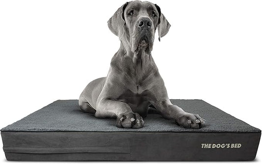 The Dog’s Bed Orthopedic Memory Foam Dog Bed Mattress, Plush Fabric, Grey Plush, XXL, 6-Inch