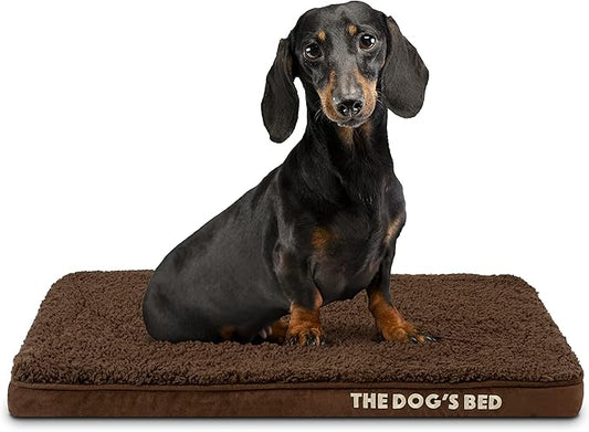 The Dog’s Bed Orthopedic Memory Foam Dog Bed Mattress, Plush Fabric, Brown Plush, S, 2-Inch