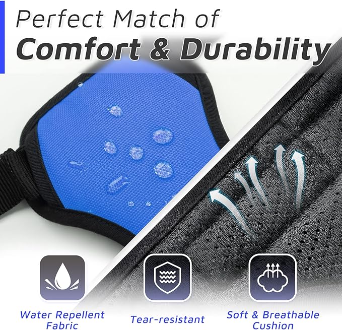Eagloo Dog Harness Medium Sized Dog, No Pull Service Vest with Reflective Strips and Control Handle, Adjustable and Comfortable for Easy Walking, No Choke Pet Harness with 2 Metal Rings, Blue, M