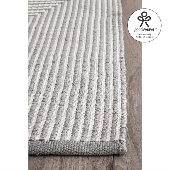 Fab Habitat Machine Washable Area Rug - Hand Woven, Stain Resistant, Pet Friendly - Premium Recycled Polyester Yarn - Contemporary - Kitchen, Hallway - Denver - Gray - 2.5 x 8 ft Runner