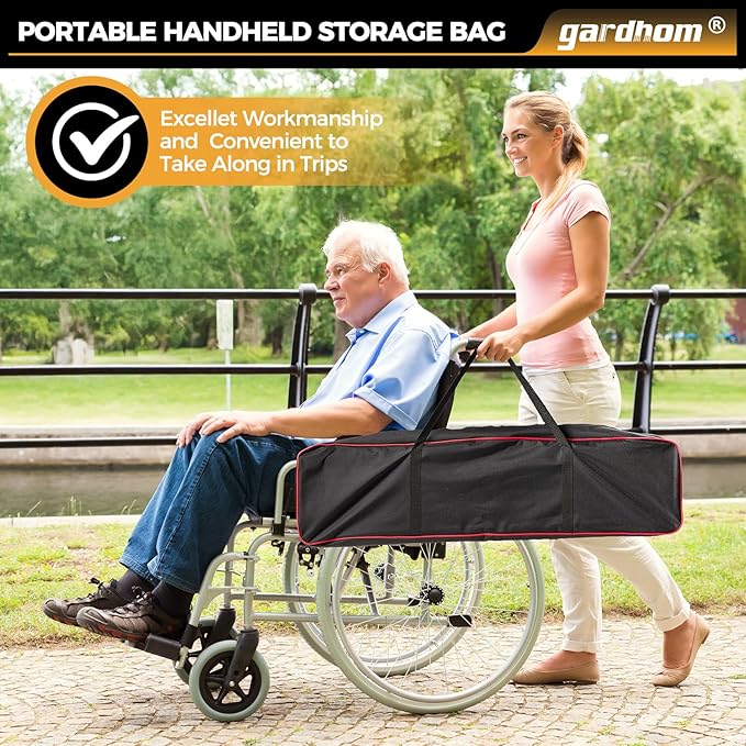 gardhom 1Pair 7FT Adjustable Wheelchair Ramp 84" L x 7.4" W Telescopic Ramps for Wheelchairs 600 lbs Portable Wheelchair Ramps for Steps Home Threshold Doorways Steps Stairs with Carrying Bag