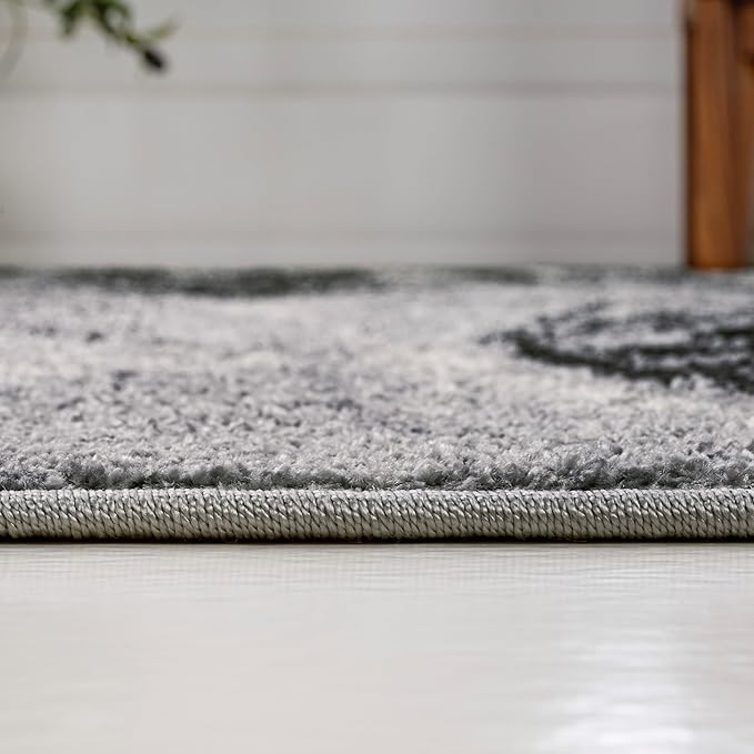 JONATHAN Y Viscon Abstract Marble Light Gray/Black Indoor Area Rug 3x5, Modern,Contemporary,Geometric,Casual, Easy-Cleaning for Living Room,Bedroom,Kitchen,Pet Friendly,Non-Shedding (SEU207A-3)