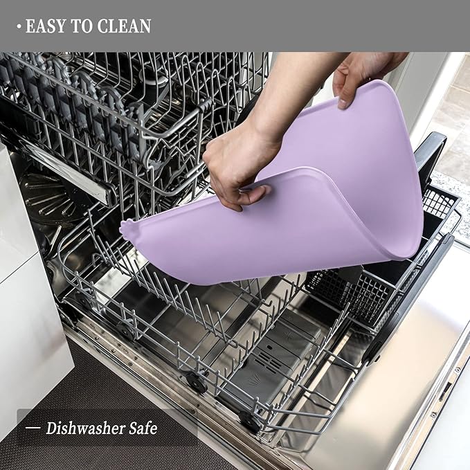 Waterproof Pet Feeding Mat with High Raised Edges, Heavier and Thicker Placemats for Cat Dog Water Bowl with BPA Free, Dogs Cats Food Mats for Messy Drinkers to Prevent Spill and Protect Floors