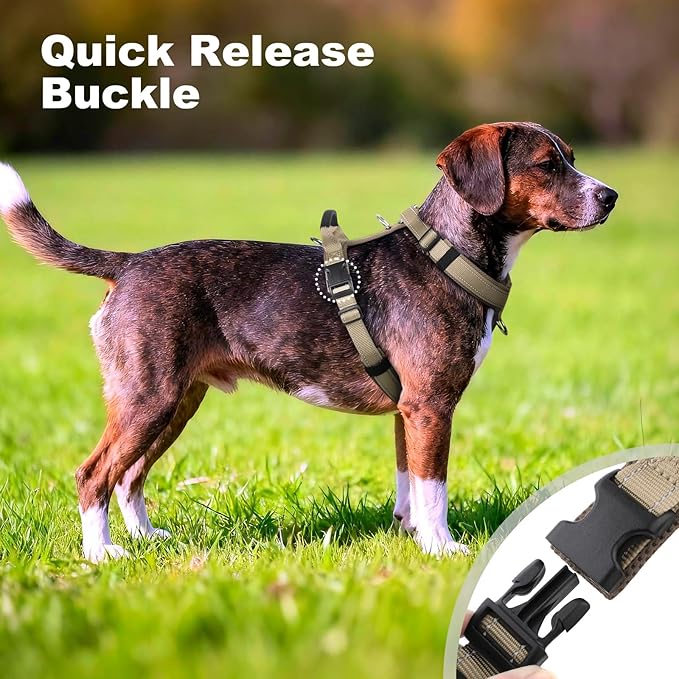 No Pull Dog Harness with Handle, Soft Mesh Padded Adjustable for Small Medium Large Dogs | Reflective Easy Walk Harness with Front Clip for Training, Running & Outdoor (Beige, XS)
