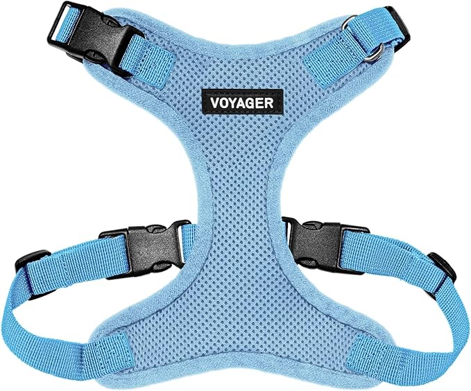 Voyager Step-in Pet Harness - All Weather Mesh, Adjustable Step in Harness for Cats and Dogs by Best Pet Supplies - Baby Blue, S