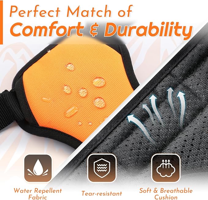 Eagloo Dog Harness for Large Dogs, No Pull Service Vest with Reflective Strips and Control Handle, Adjustable and Comfortable for Walking, No Choke Pet Harness with 2 Metal Rings, Orange, L