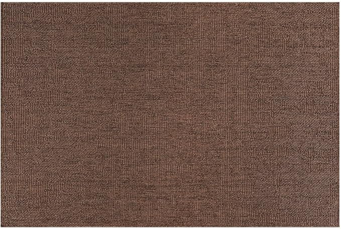 CAMILSON Easy Jute Rug 2x3, Indoor Outdoor Brown Color Fiber Area Rugs for Living Room and Kitchen Rug, Solid Boho Woven Design, Easy-Cleaning, Washable Outside Carpet Alfombras (2 x 3)